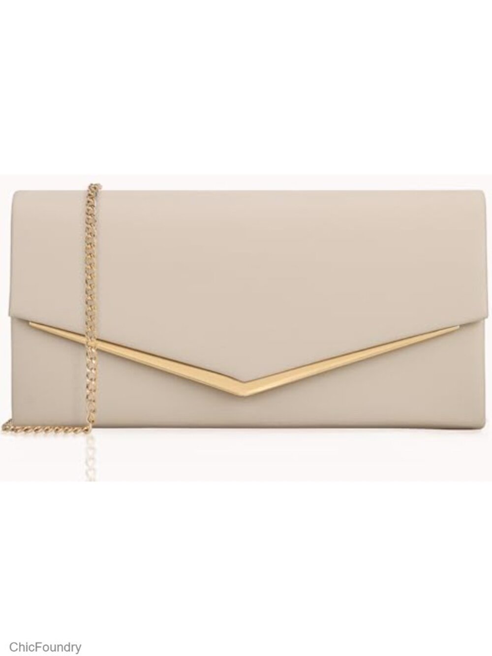 Vegan Leather Evening Clutch Envelope Purse Removable Chain Strap